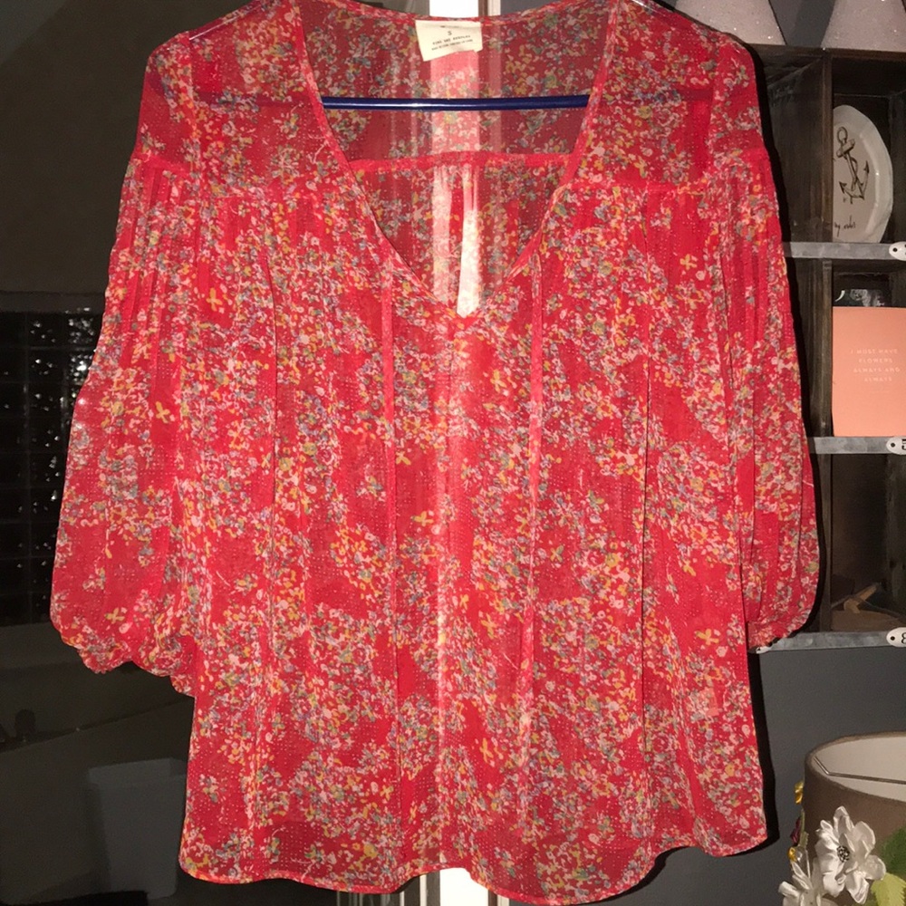 Urban Outfitters red floral top
